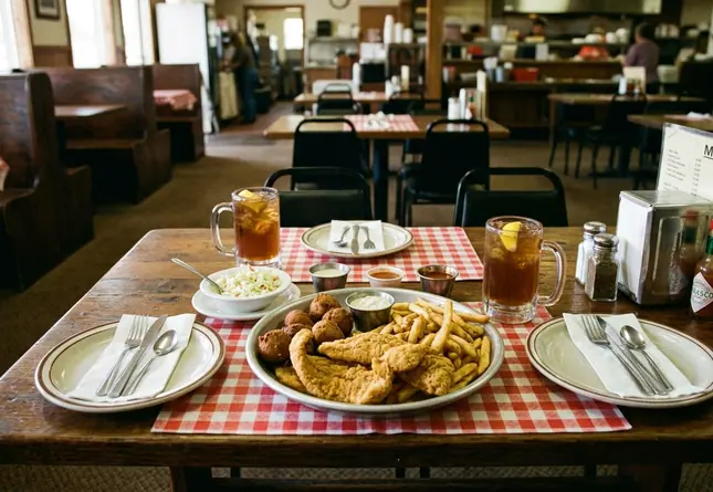 Image showing denison_seafood_table