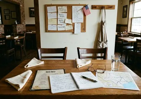 Texas road-trip food stops visualization